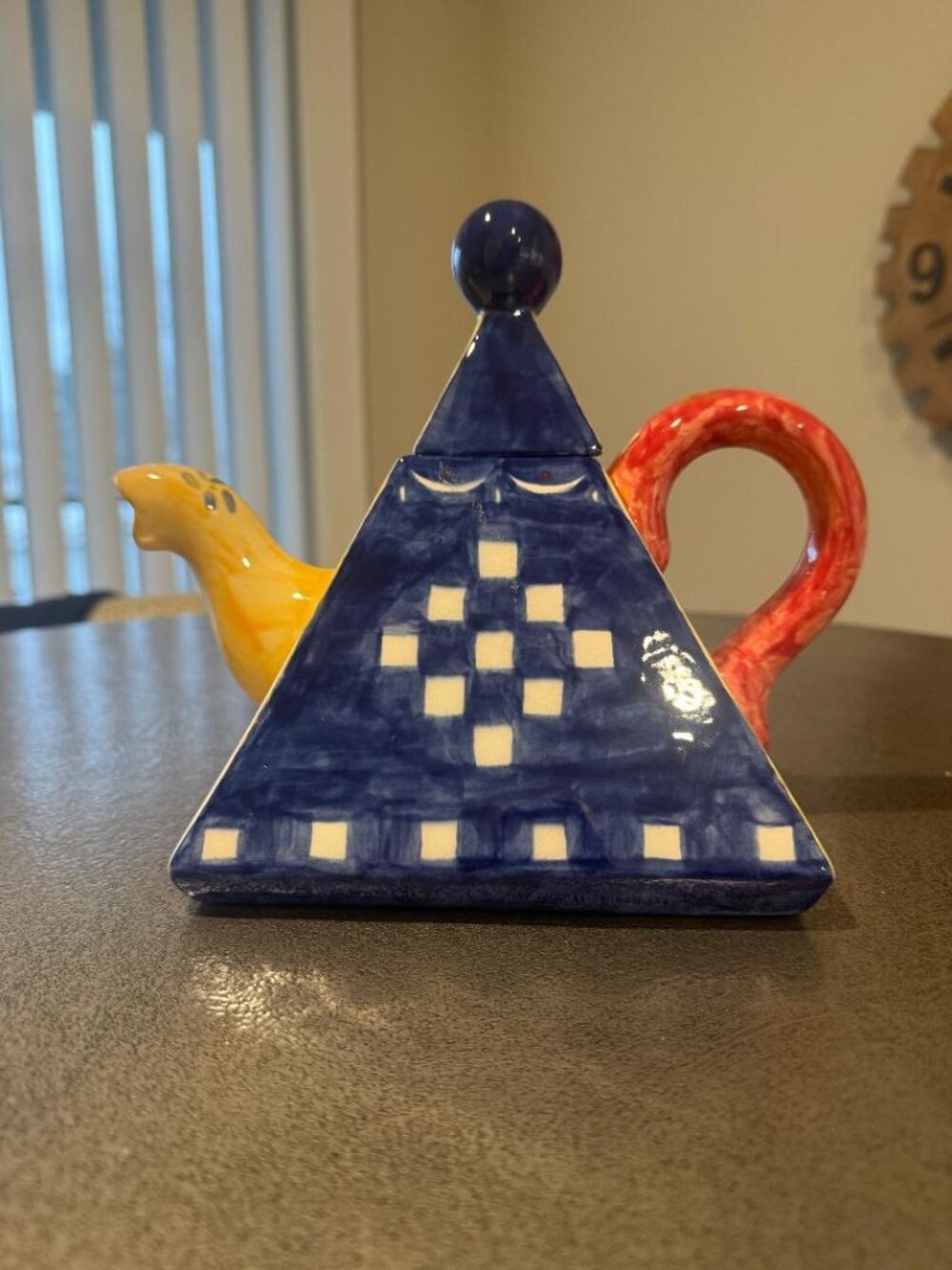 Whimsical Ceramic Teapot – Colorful Folk Art Design